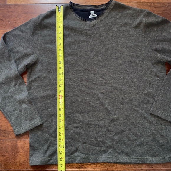 Faded Glory Men's Forest Green V-Neck Sweater - Picture 4 of 5
